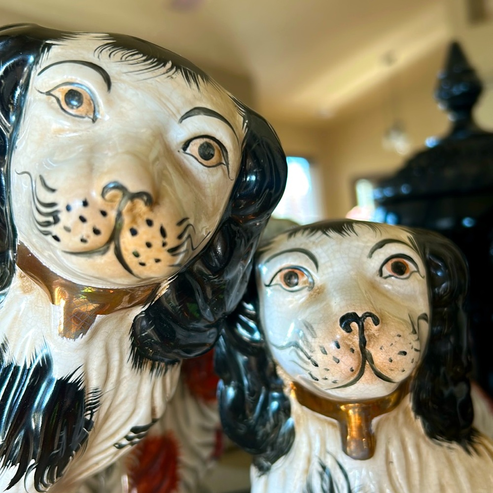 Black & White Staffordshire Dog Statue